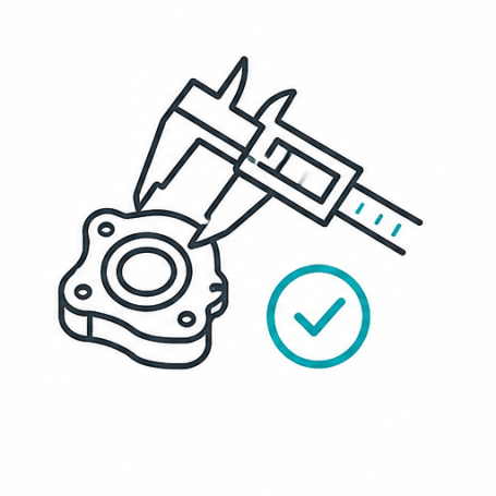 Nachbearbeitung & Qualität Symbol für Qualitätskontrolle und Nachbearbeitung additiv gefertigter Bauteile